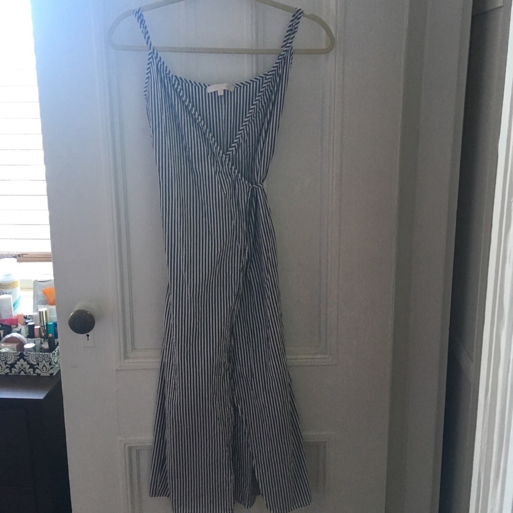 Wayf Striped Wrap Dress, Size Small
